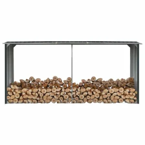 Abri à bûches 330 x 92 x 153 cm acier galvanisé – vue principale