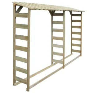 Abri à bûches double 44 x 176 cm pin imprégné – vue principale