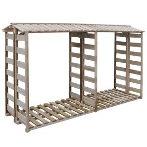 Abri à bûches profond 90 x 176 cm pin imprégné – vue principale