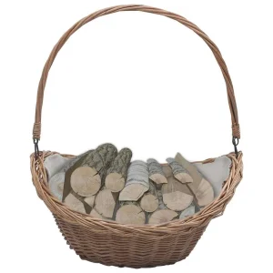 Panier à bûches à anse 57 x 46,5 x 52 cm marron saule – vue principale