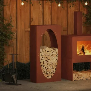 Range-bûches arche 50 x 23 x 100 cm acier extérieur – vue principale