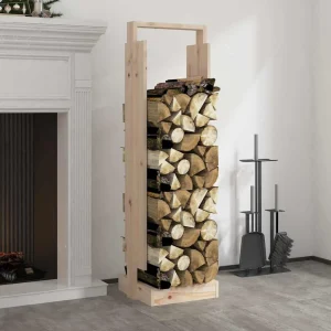 Range-bûches colonne 33,5 x 30 x 110 cm pin naturel – vue principale