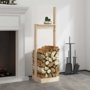 Range-bûches colonne avec étagère 33,5 x 30 x 110 cm pin naturel – vue principale