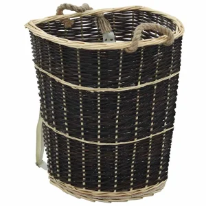 Sac à dos à bûches avec sangles saule tressé brun – vue principale
